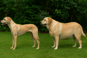 Comparison of healthy and overweight dog body shape